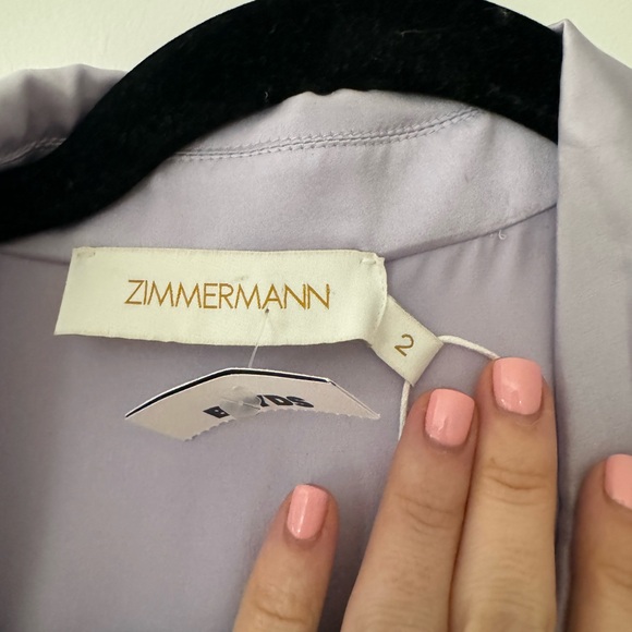 NWT medium / AUS 2 Zimmerman Silk Purple Wrap Dress Midi - Picture 9 of 15